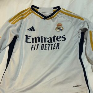 adidas Kids Soccer Jersey - White and Gold